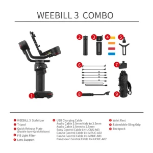 لرزشگیر دوربین ( گیمبال ) ژیون مدل WEEBILL 3 Combo